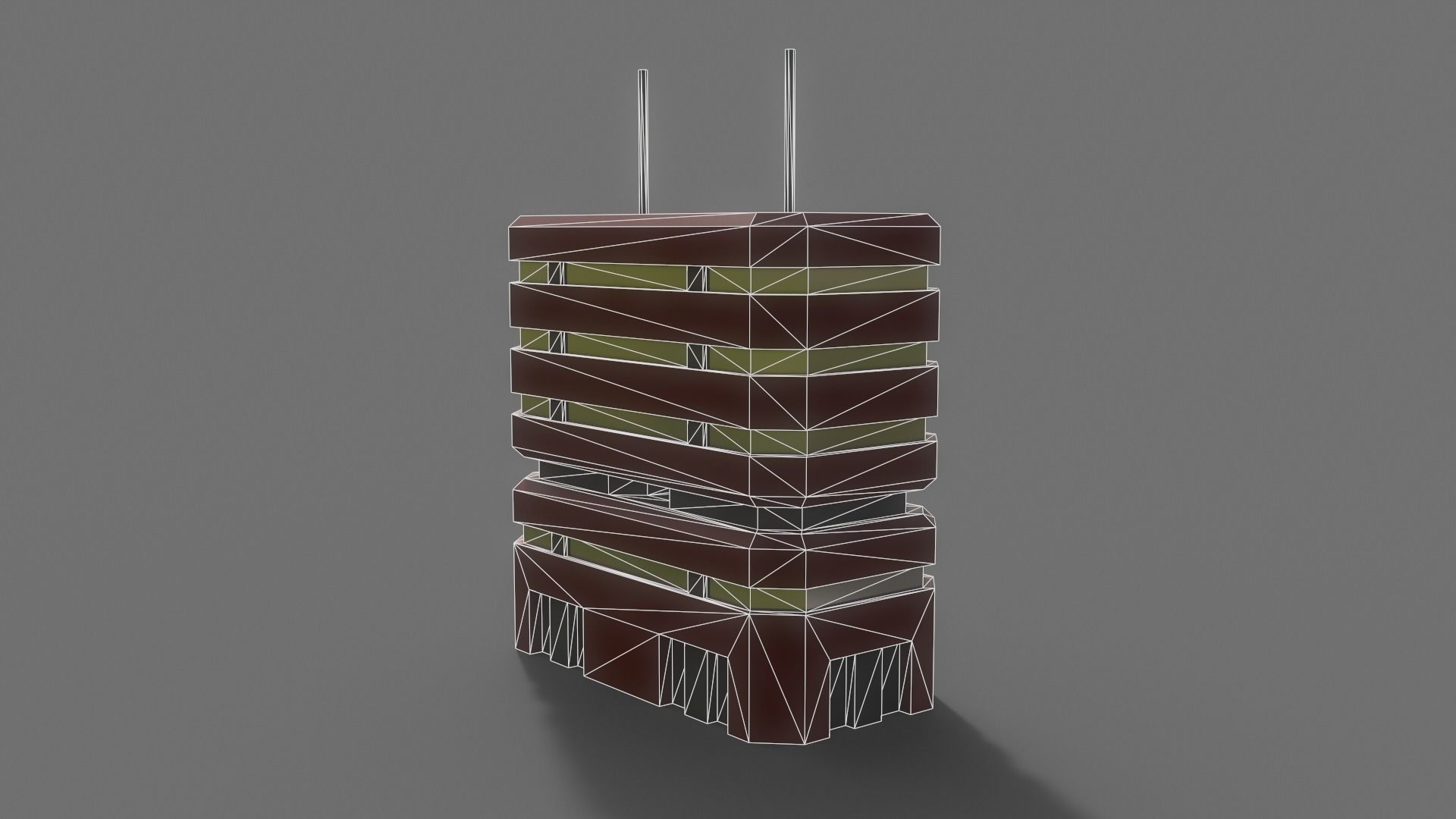 PBR Sci-Fi Building A23 Low-poly 3D model_12