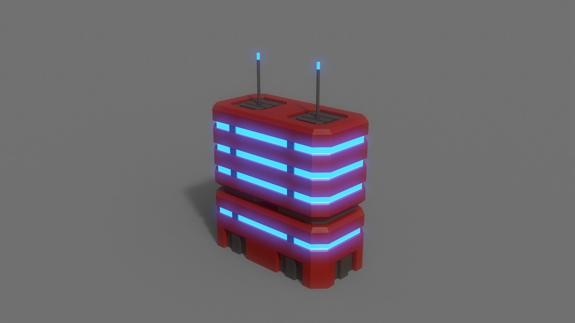 PBR Sci-Fi Building A23 Low-poly 3D model_4