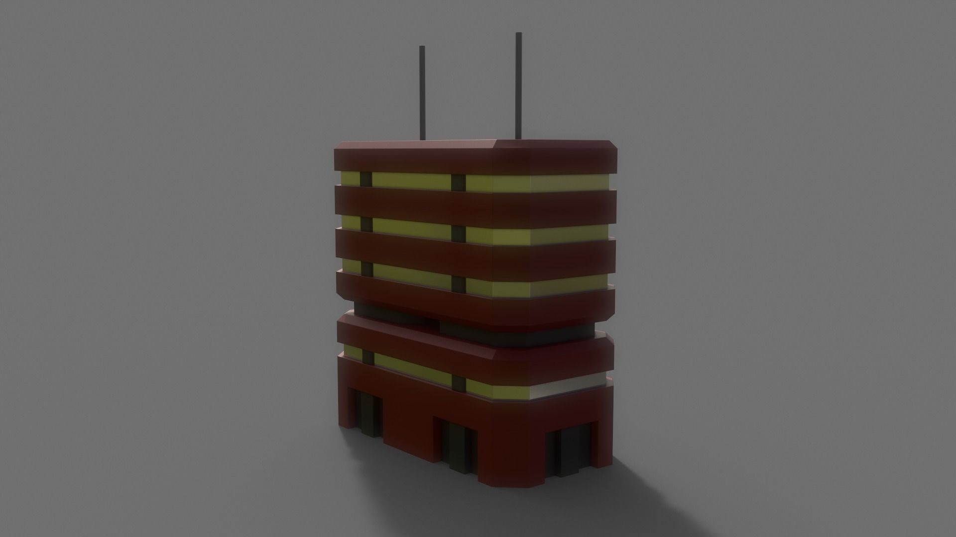 PBR Sci-Fi Building A23 Low-poly 3D model_9