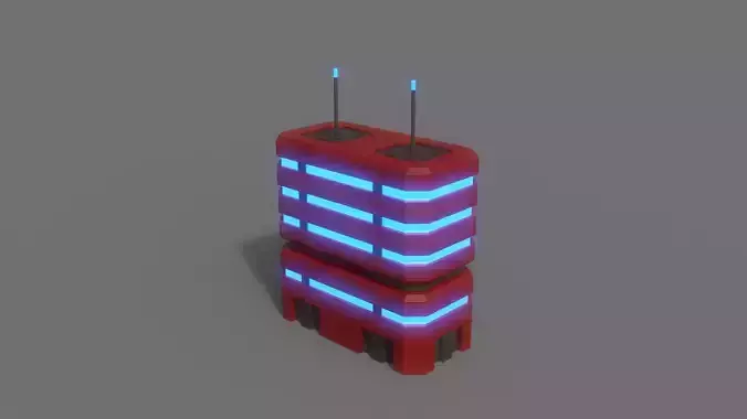 PBR Sci-Fi Building A23 Low-poly 3D model
