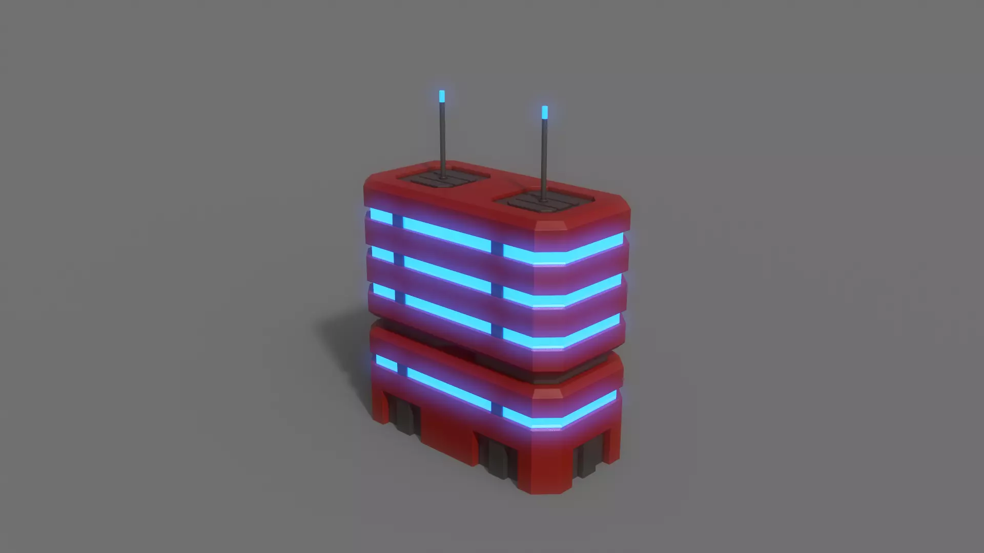 PBR Sci-Fi Building V23 Low-poly 3D model