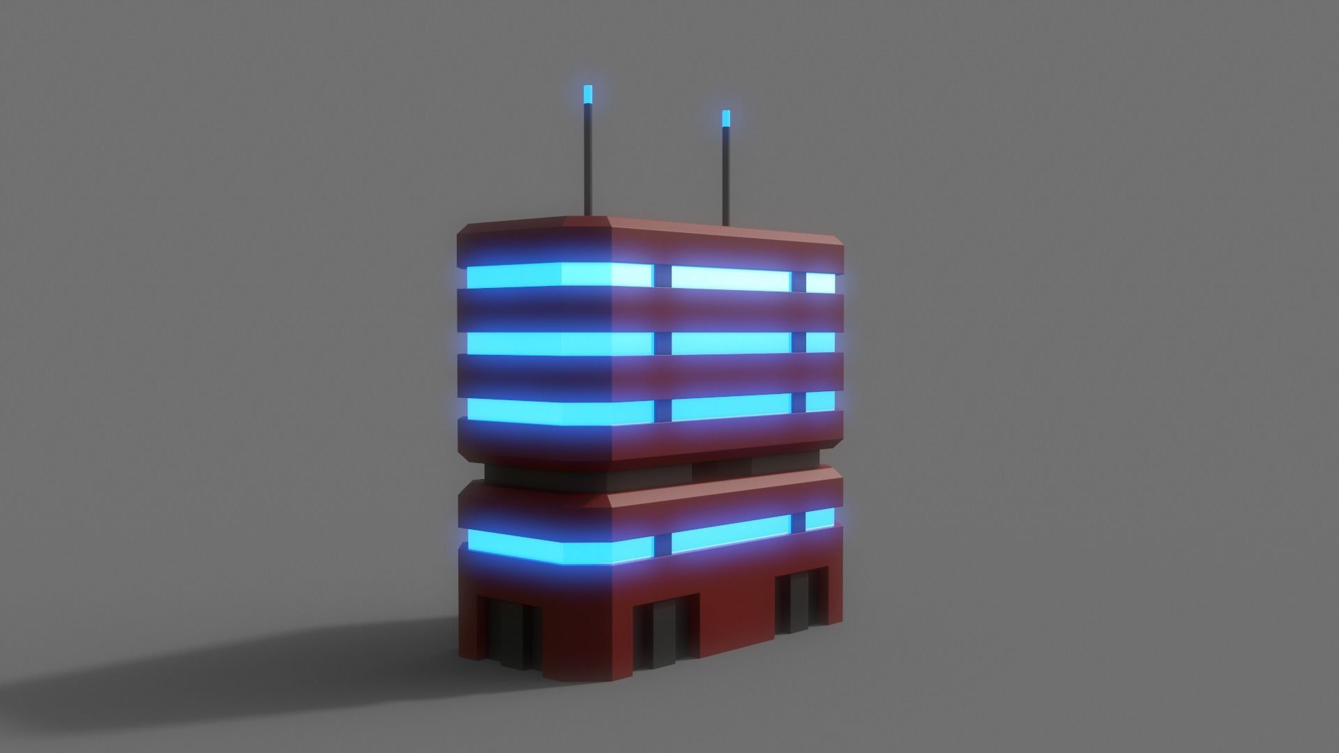 PBR Sci-Fi Building A23 Low-poly 3D model_5