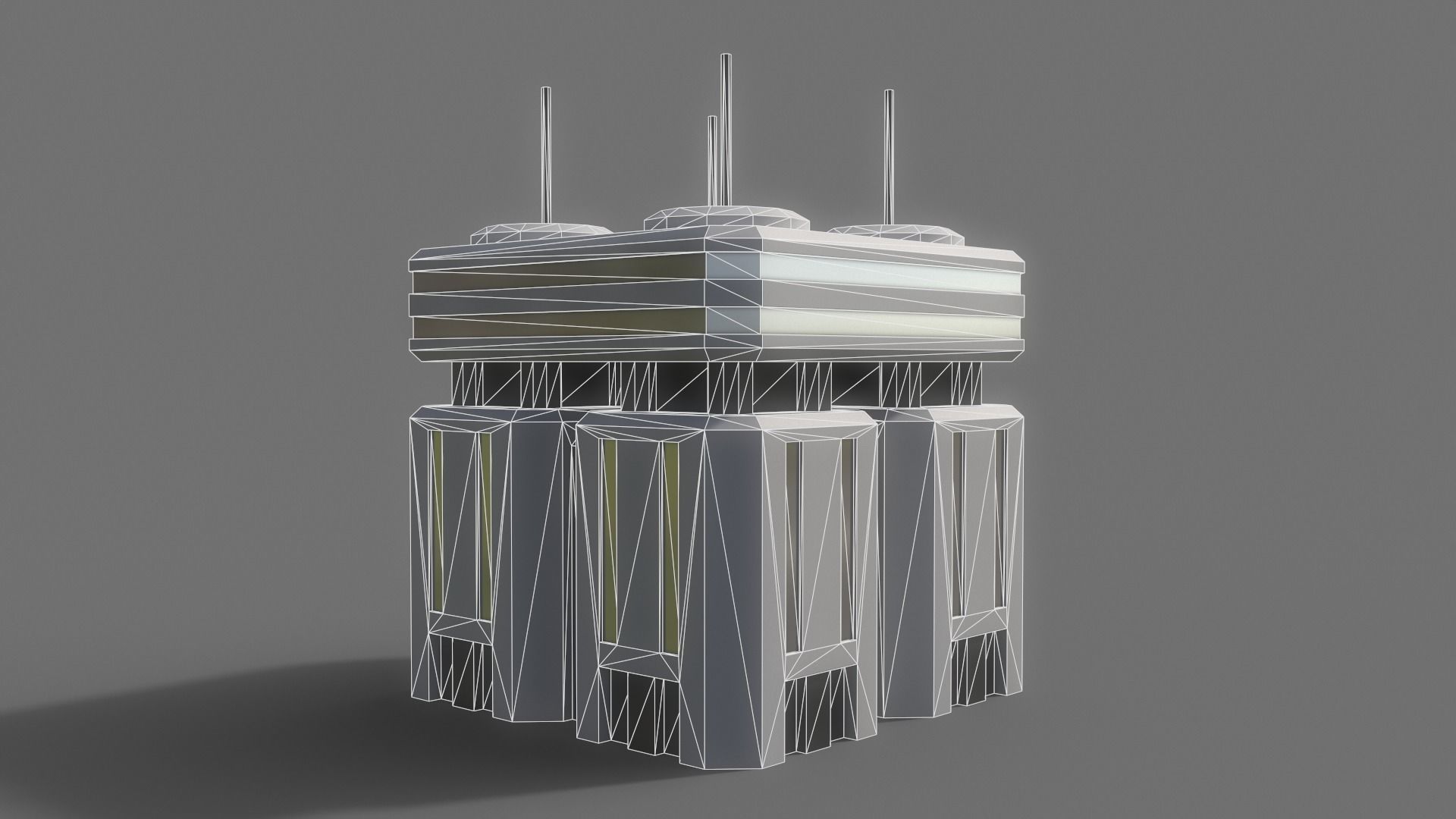 PBR Sci-Fi Building A25 Low-poly 3D model_11
