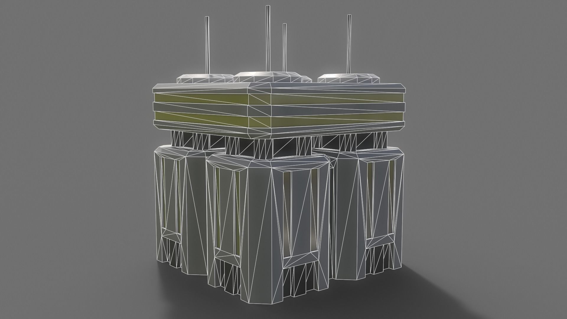 PBR Sci-Fi Building A25 Low-poly 3D model_12