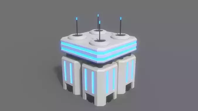 PBR Sci-Fi Building A25 Low-poly 3D model
