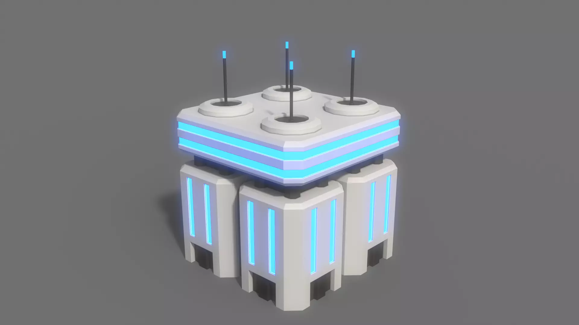 PBR Sci-Fi Building V25 Low-poly 3D model