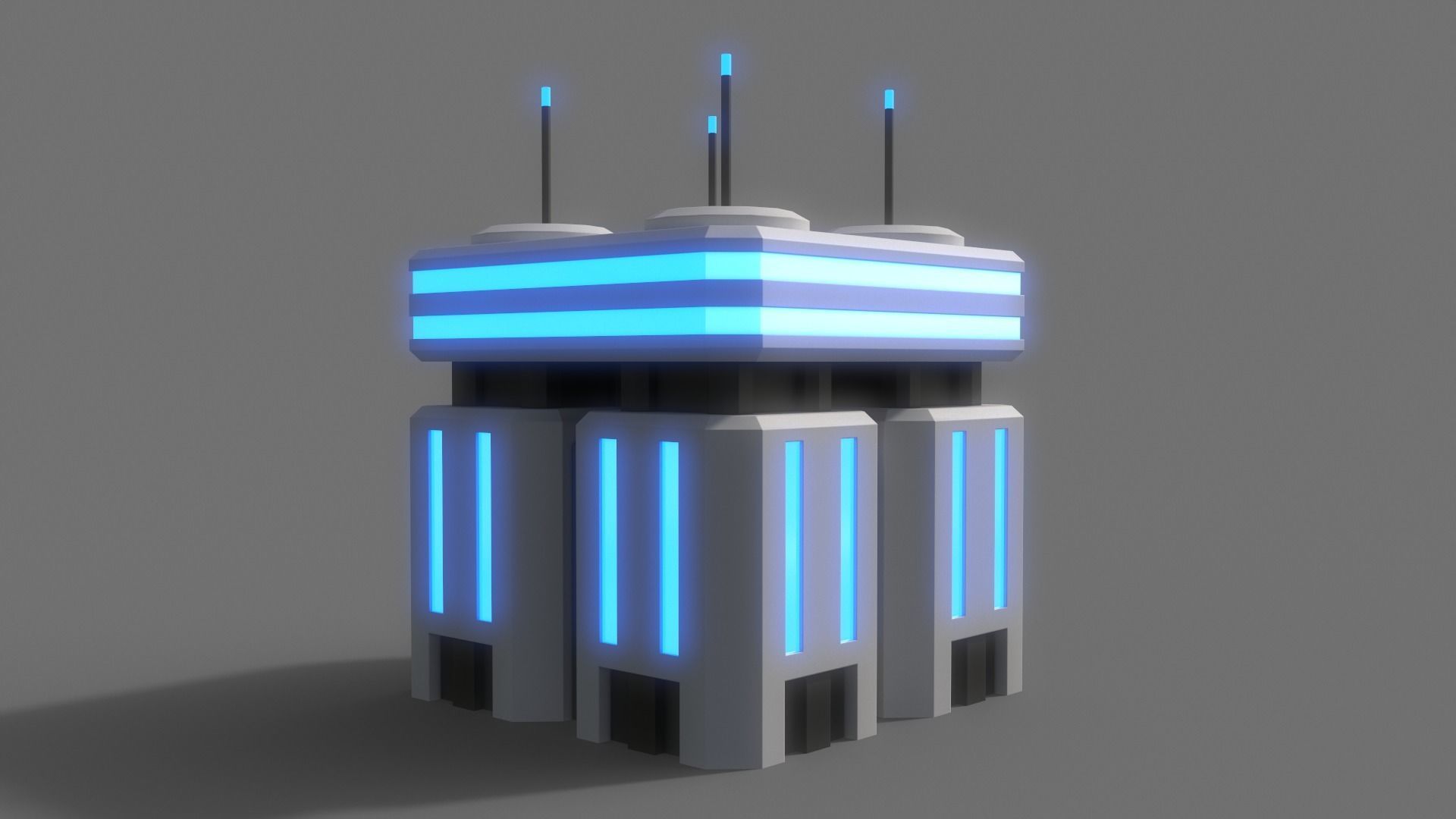 PBR Sci-Fi Building A25 Low-poly 3D model_5