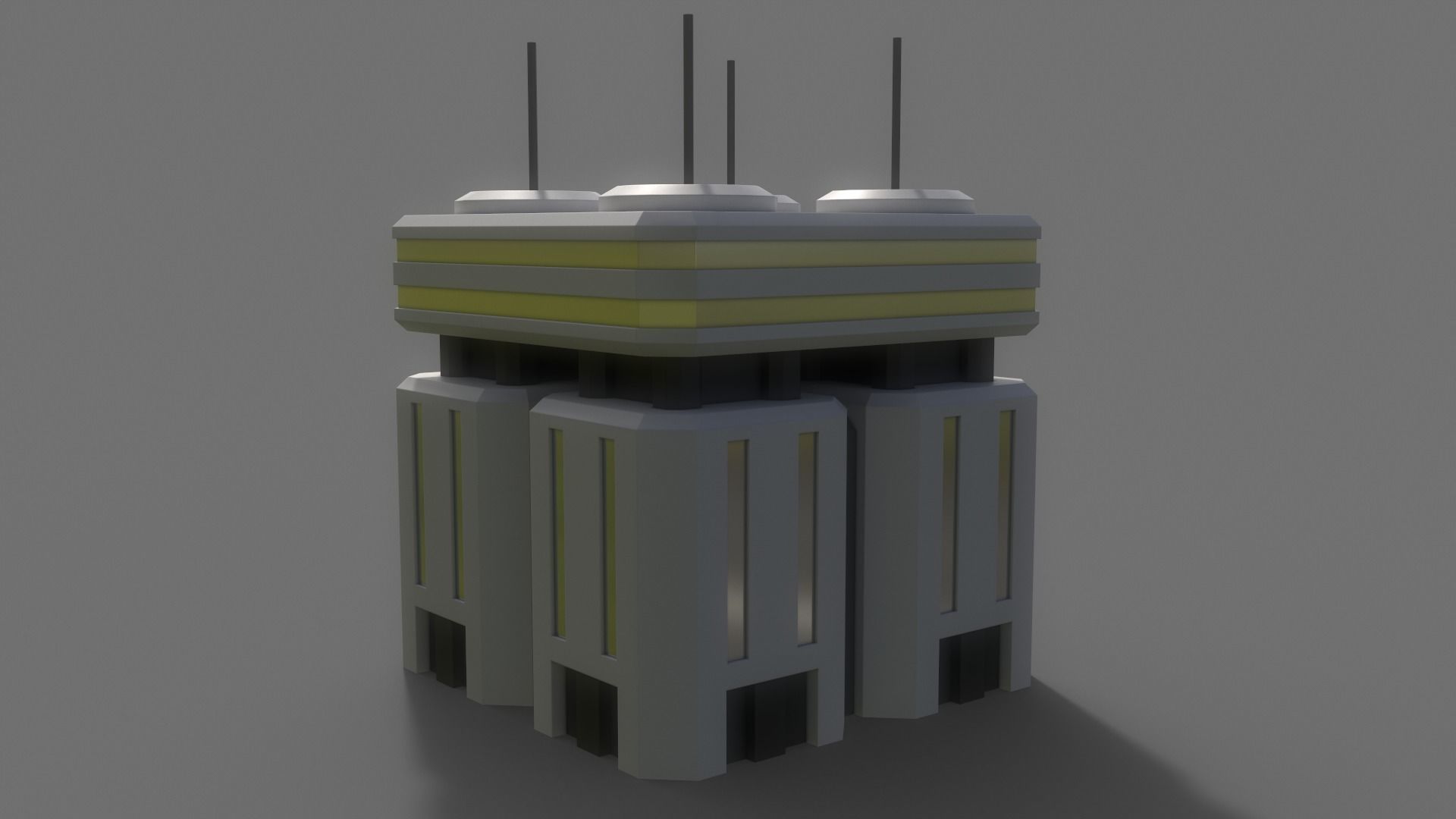 PBR Sci-Fi Building A25 Low-poly 3D model_9