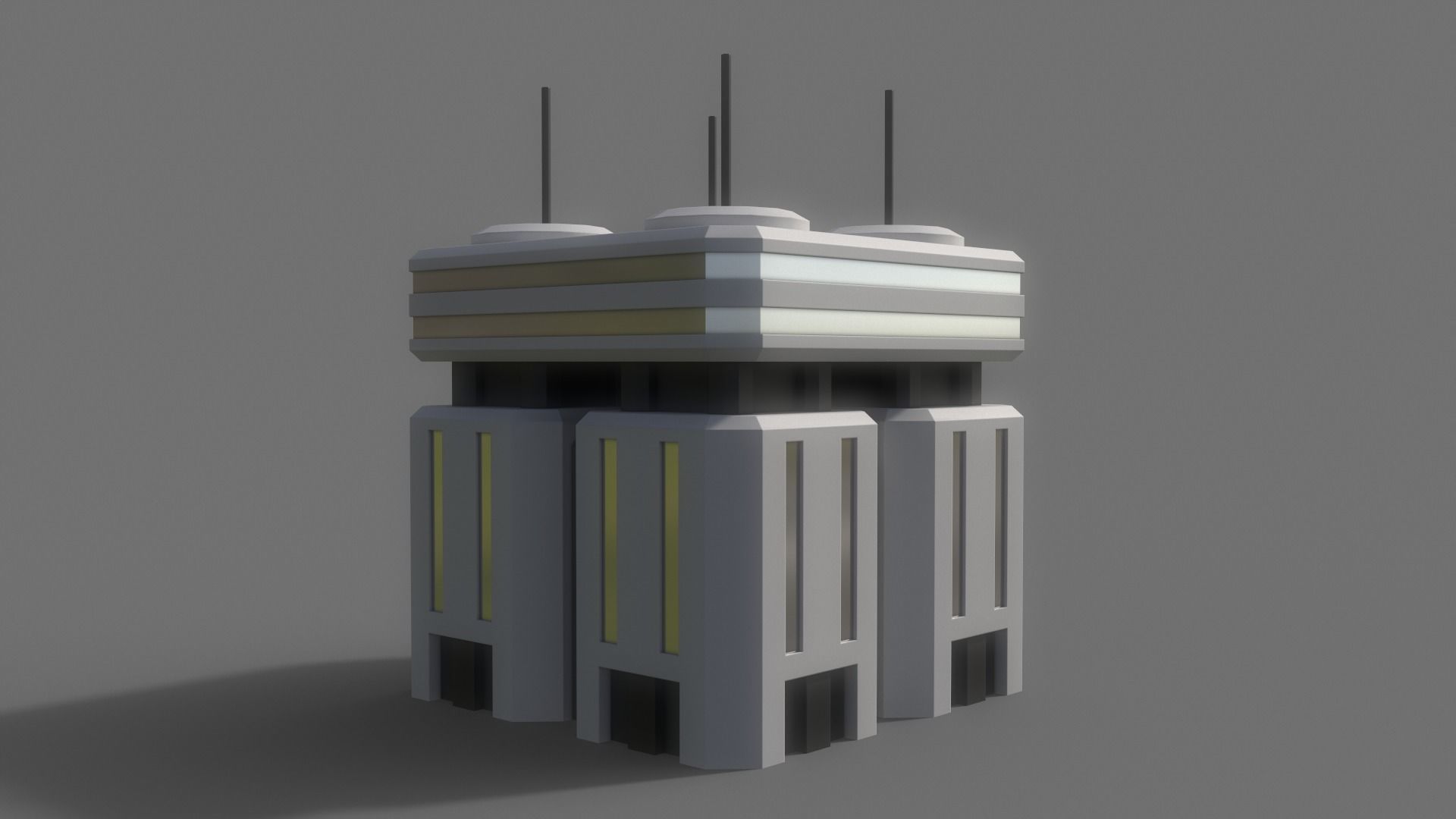 PBR Sci-Fi Building A25 Low-poly 3D model_8