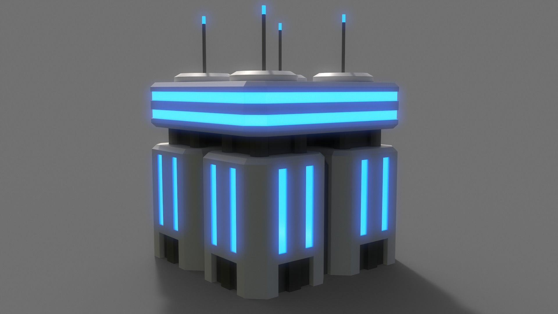 PBR Sci-Fi Building A25 Low-poly 3D model_6