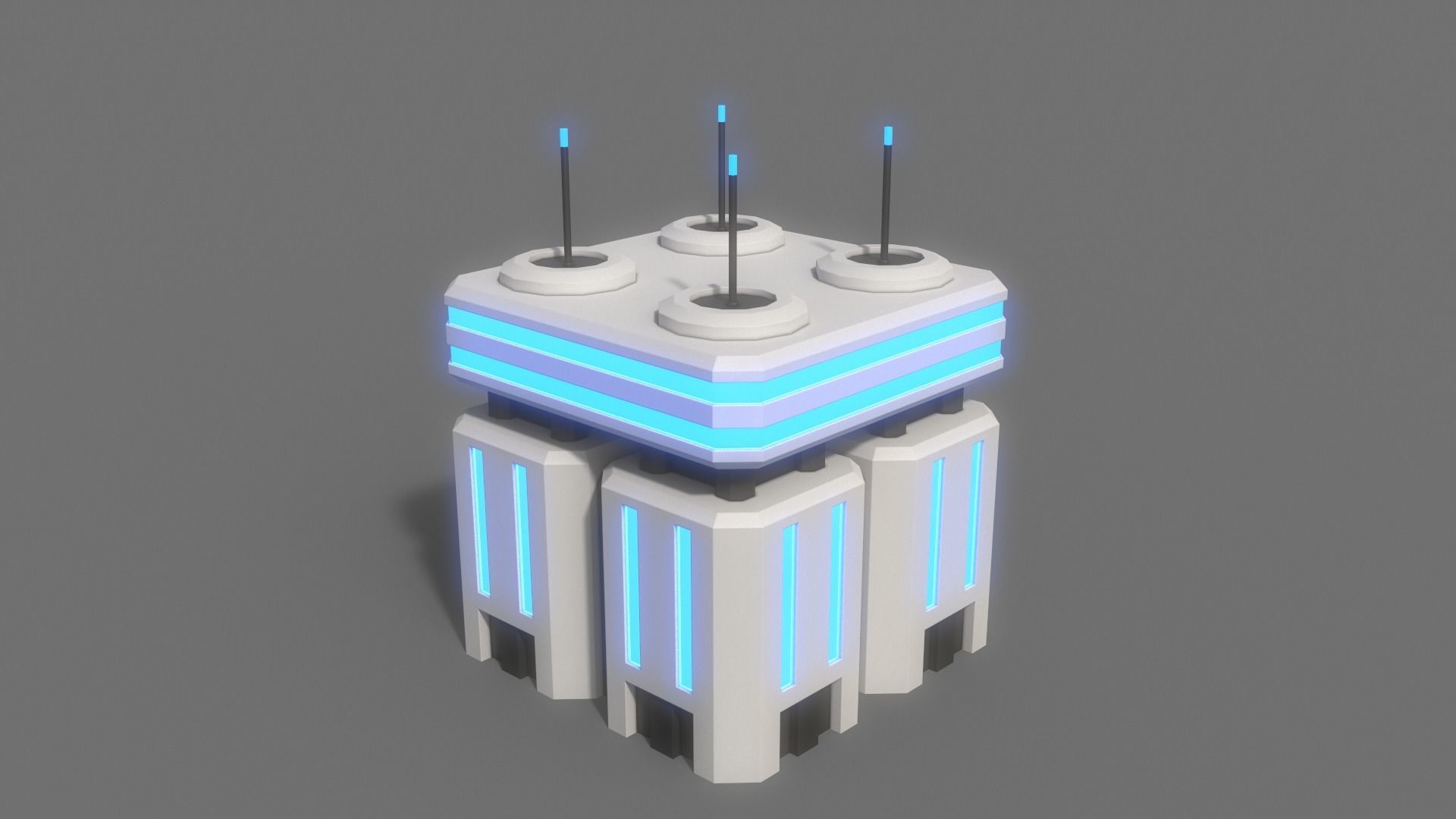PBR Sci-Fi Building A25 Low-poly 3D model_4