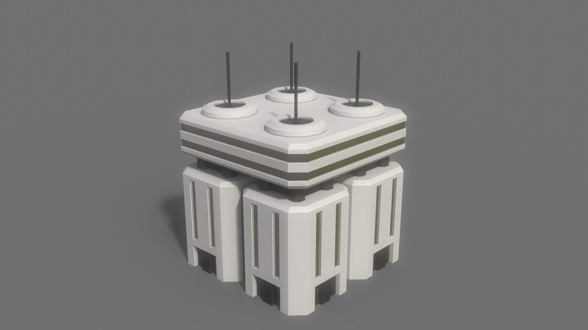 PBR Sci-Fi Building A25 Low-poly 3D model_7