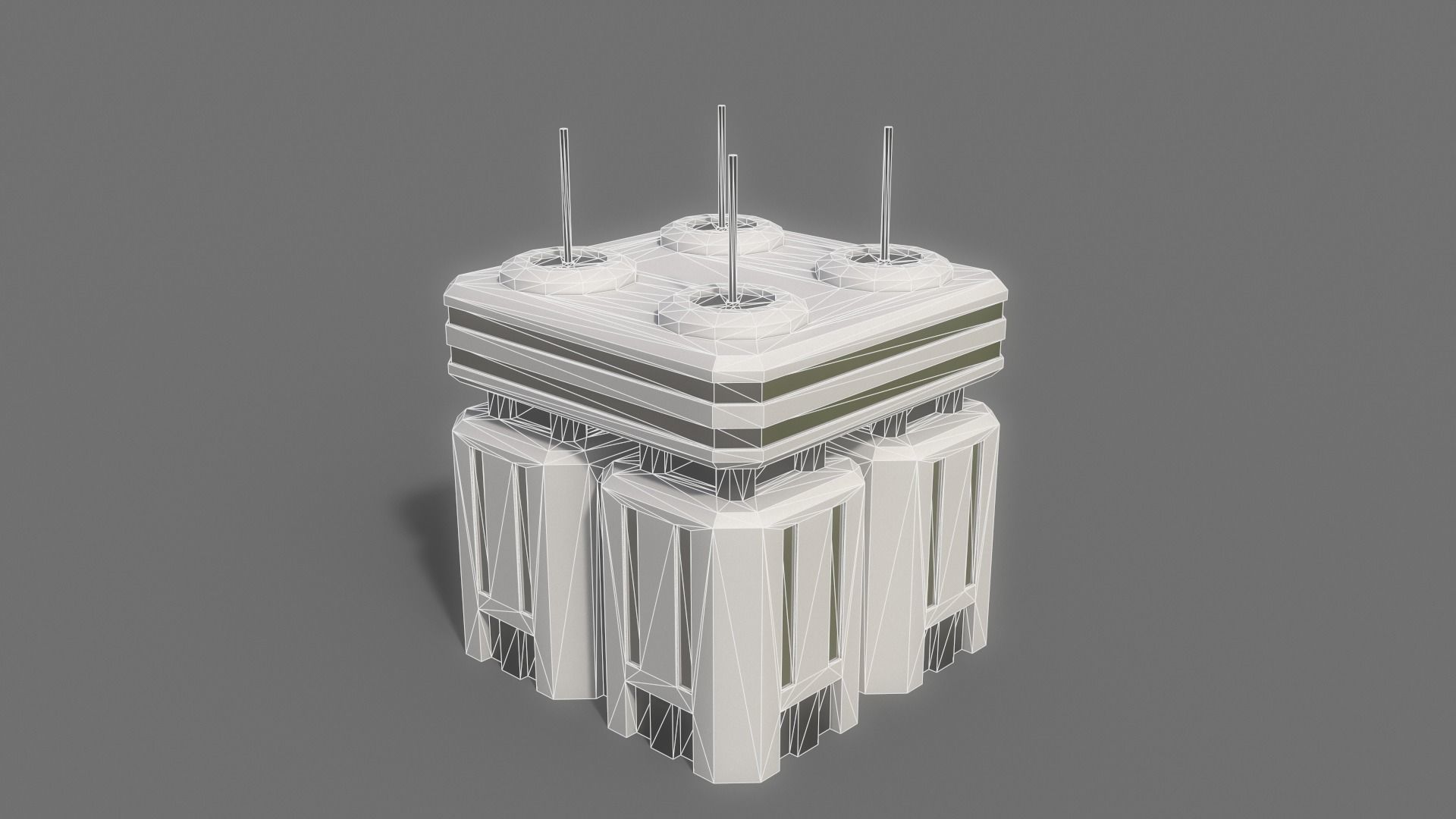 PBR Sci-Fi Building A25 Low-poly 3D model_10