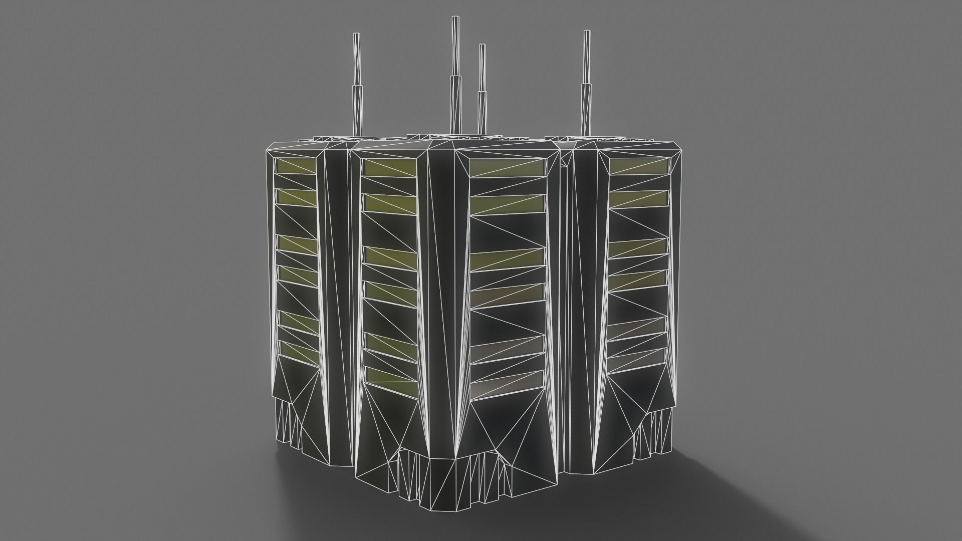 PBR Sci-Fi Building A26 Low-poly 3D model_12