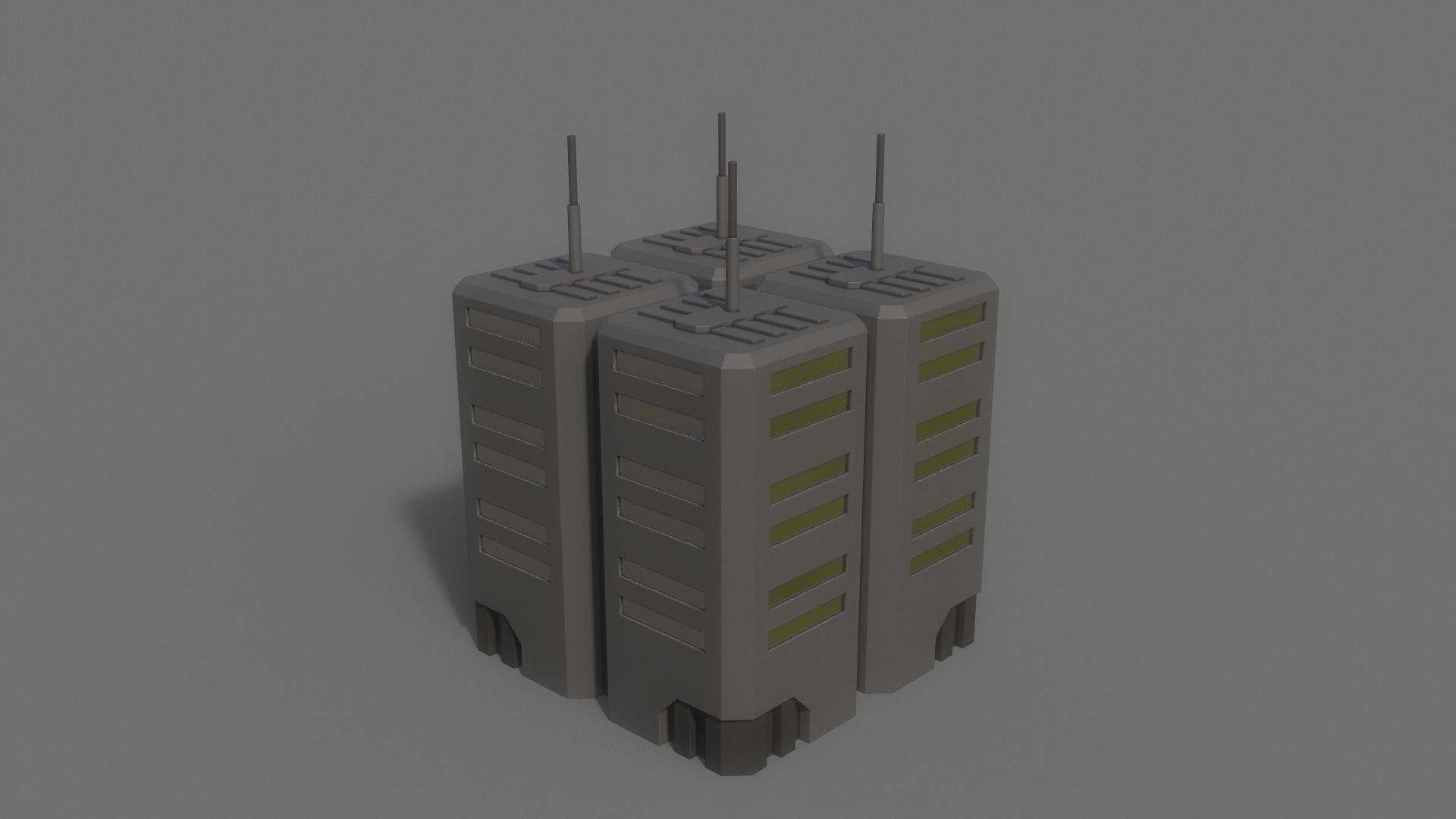 PBR Sci-Fi Building A26 Low-poly 3D model_7