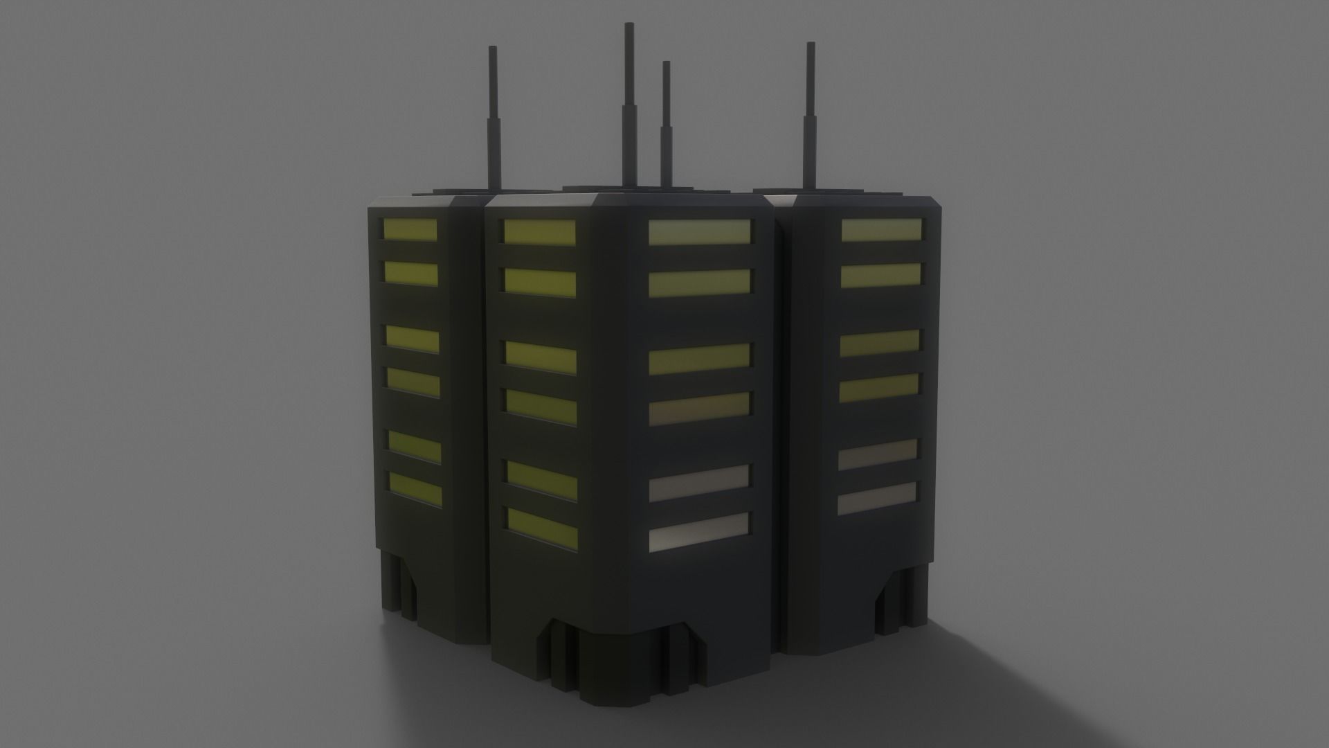 PBR Sci-Fi Building A26 Low-poly 3D model_9