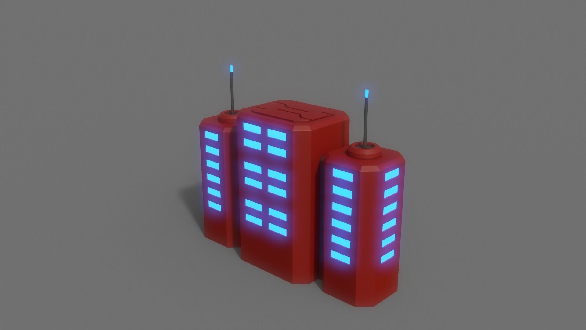 PBR Sci-Fi Building A27 Low-poly 3D model_4