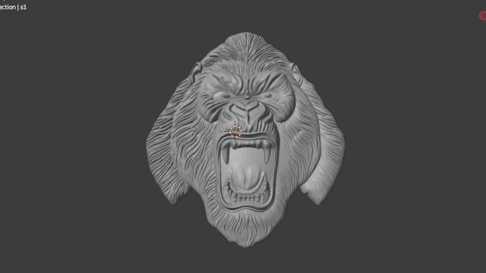 Gorilla pendant-01 3D print model_6