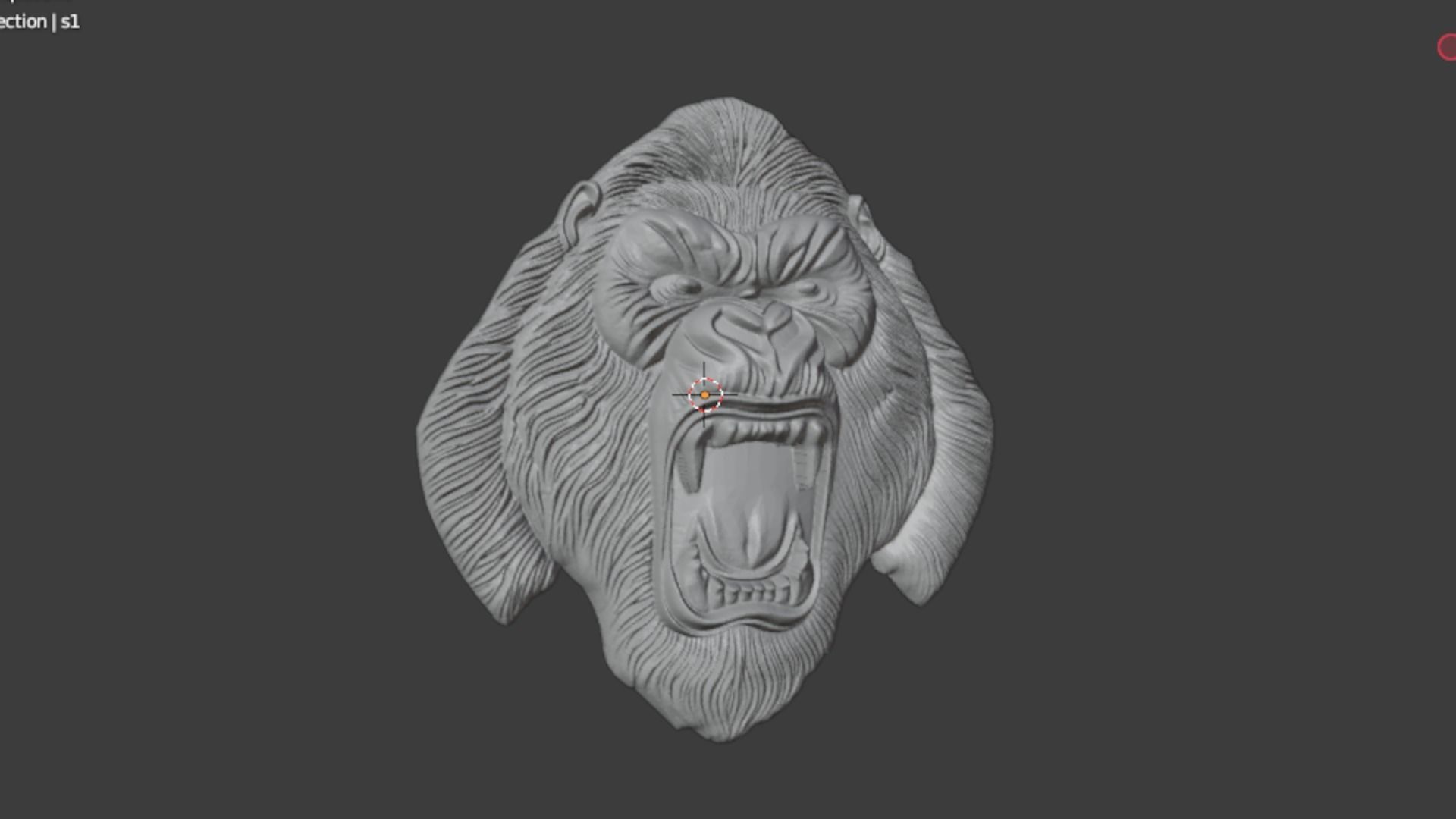Gorilla pendant-01 3D print model_5