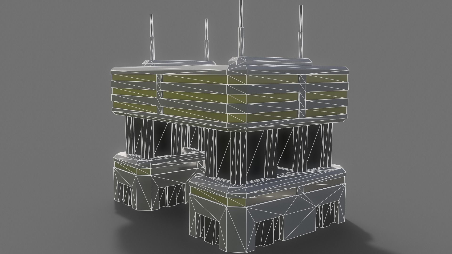 PBR Sci-Fi Building A29 Low-poly 3D model_12