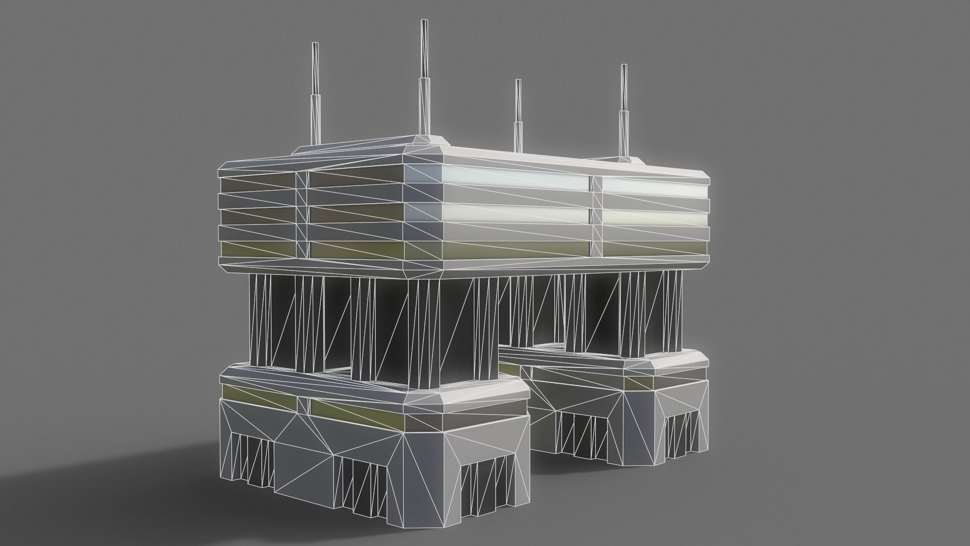 PBR Sci-Fi Building A29 Low-poly 3D model_11