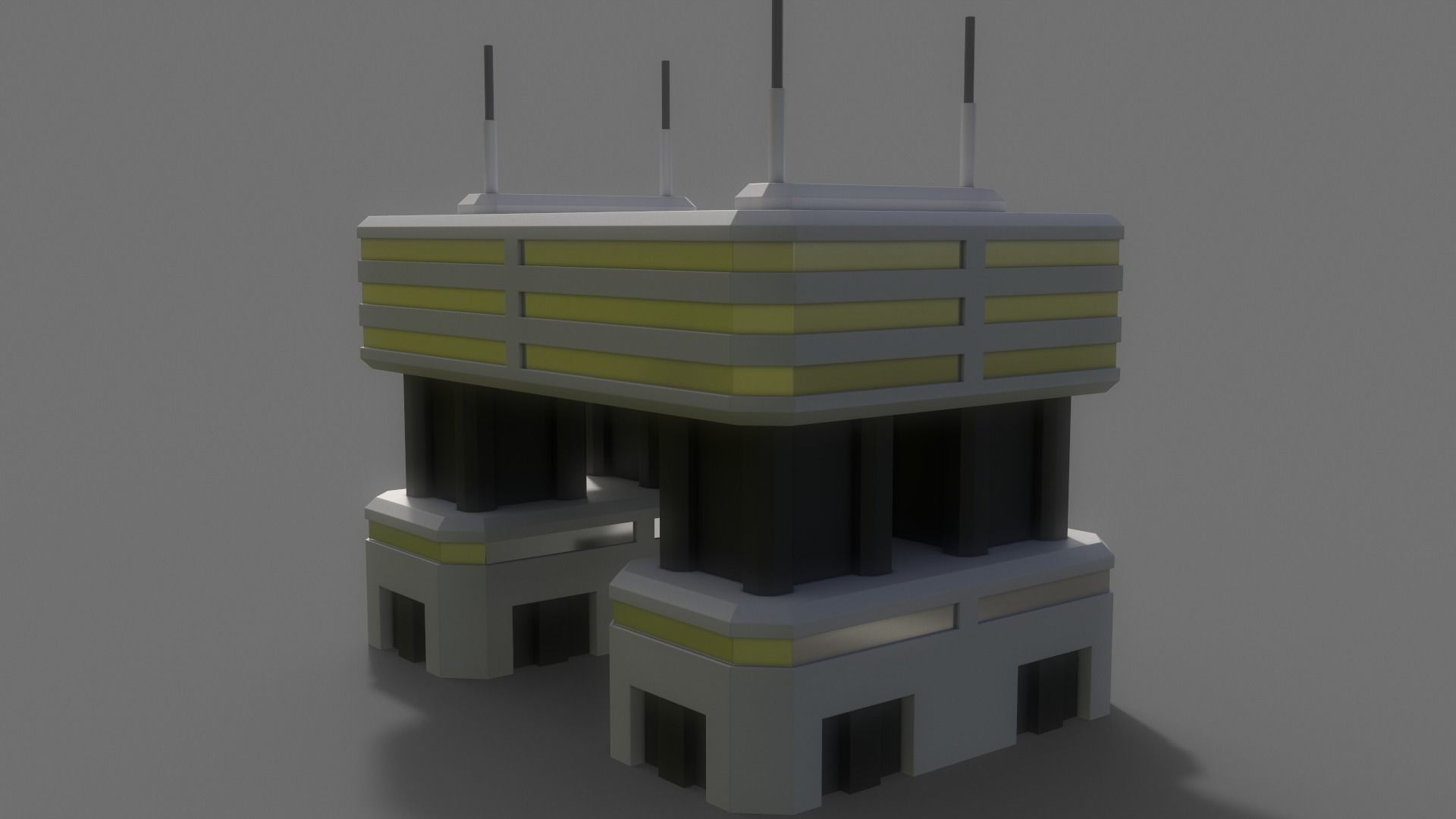 PBR Sci-Fi Building A29 Low-poly 3D model_9