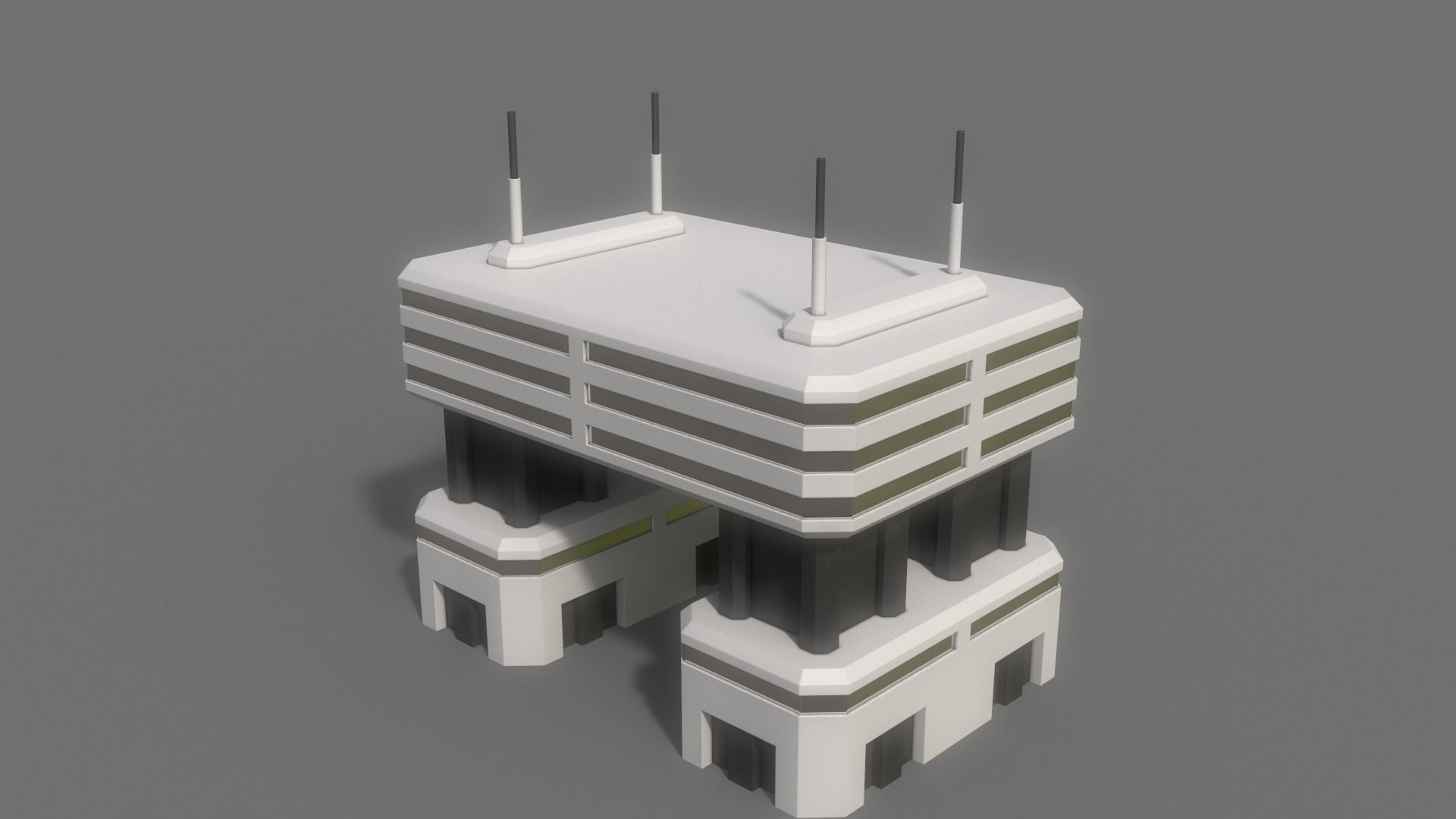 PBR Sci-Fi Building A29 Low-poly 3D model_7
