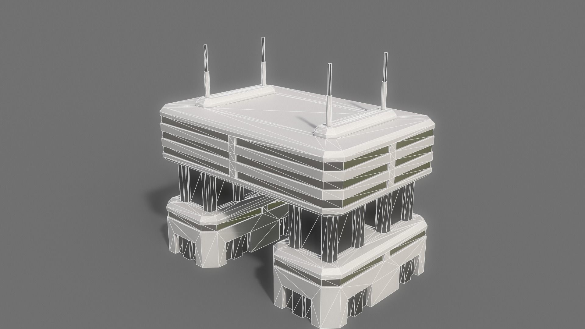 PBR Sci-Fi Building A29 Low-poly 3D model_10