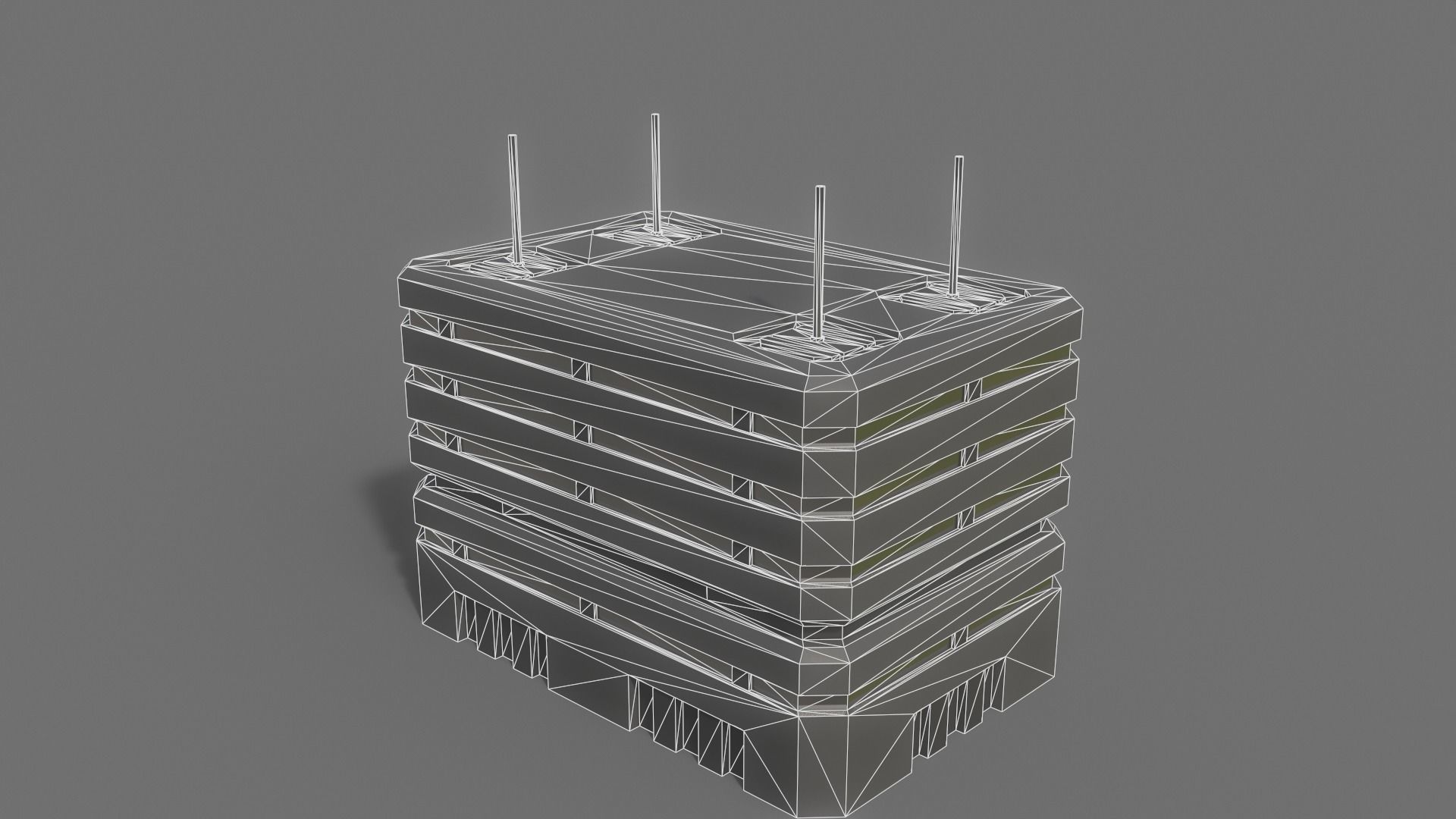 PBR Sci-Fi Building A30 Low-poly 3D model_10