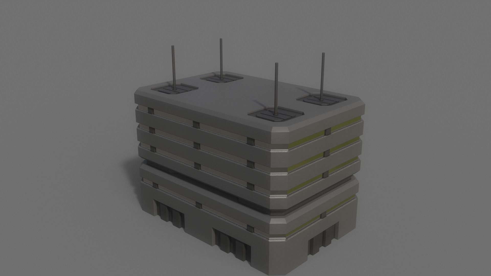 PBR Sci-Fi Building A30 Low-poly 3D model_7