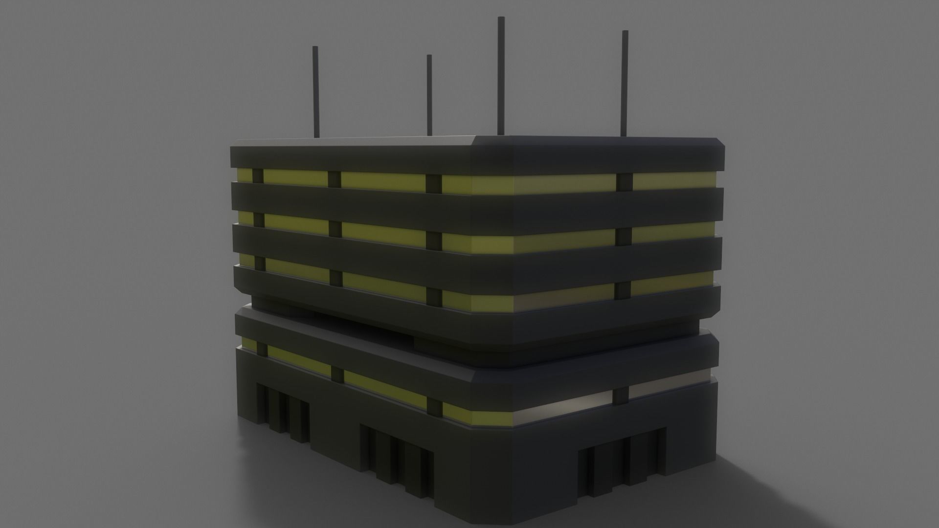 PBR Sci-Fi Building A30 Low-poly 3D model_9