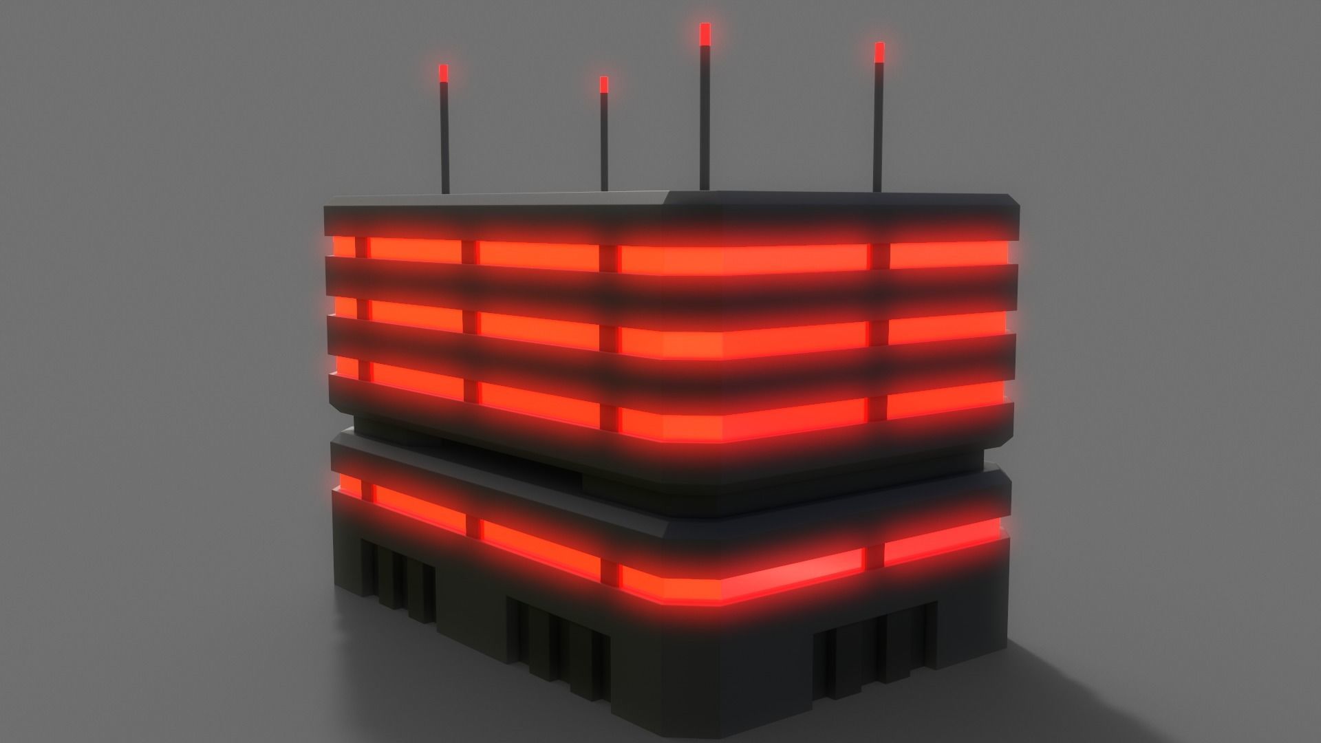 PBR Sci-Fi Building A30 Low-poly 3D model_6