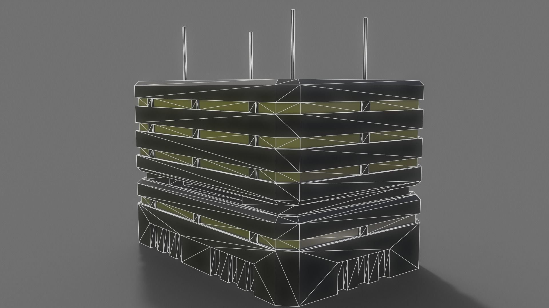 PBR Sci-Fi Building A30 Low-poly 3D model_12