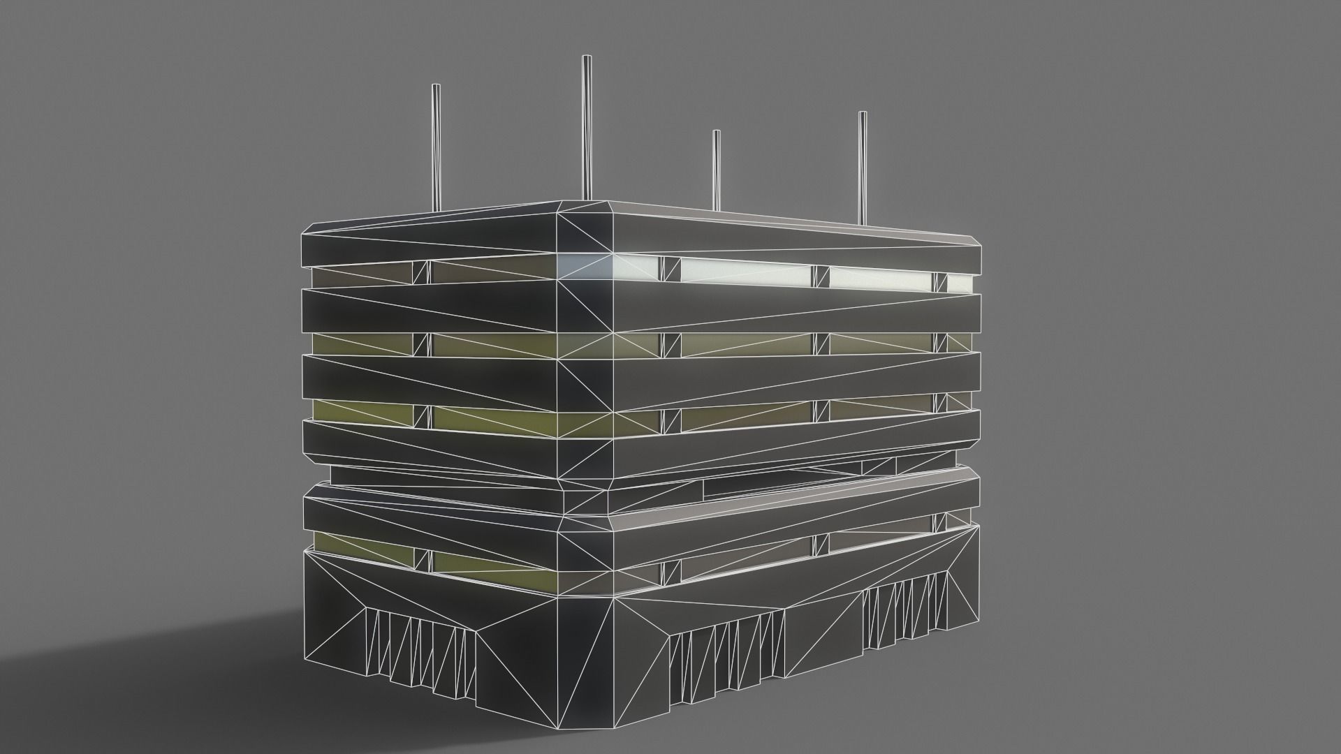 PBR Sci-Fi Building A30 Low-poly 3D model_11