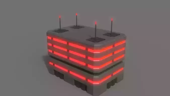 PBR Sci-Fi Building A30 Low-poly 3D model