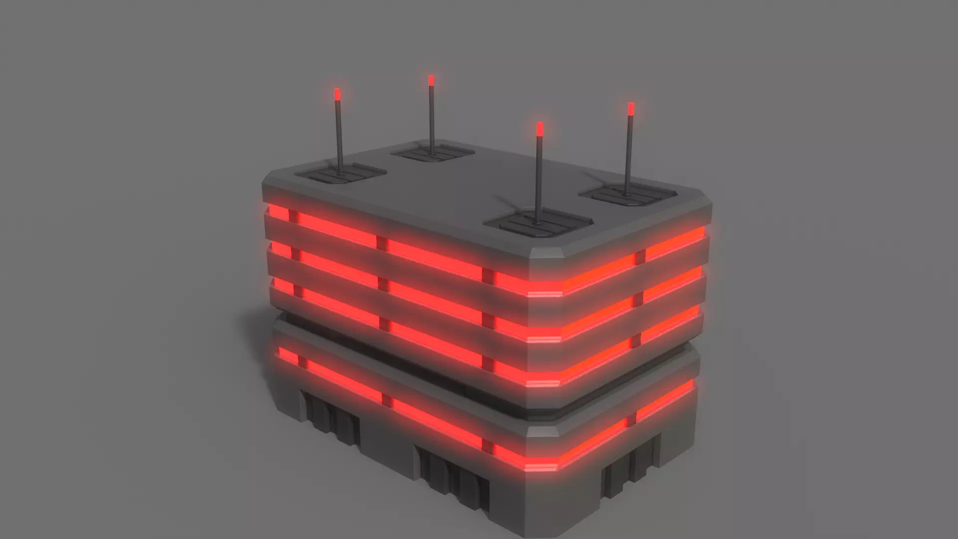 PBR Sci-Fi Building V30 Low-poly 3D model