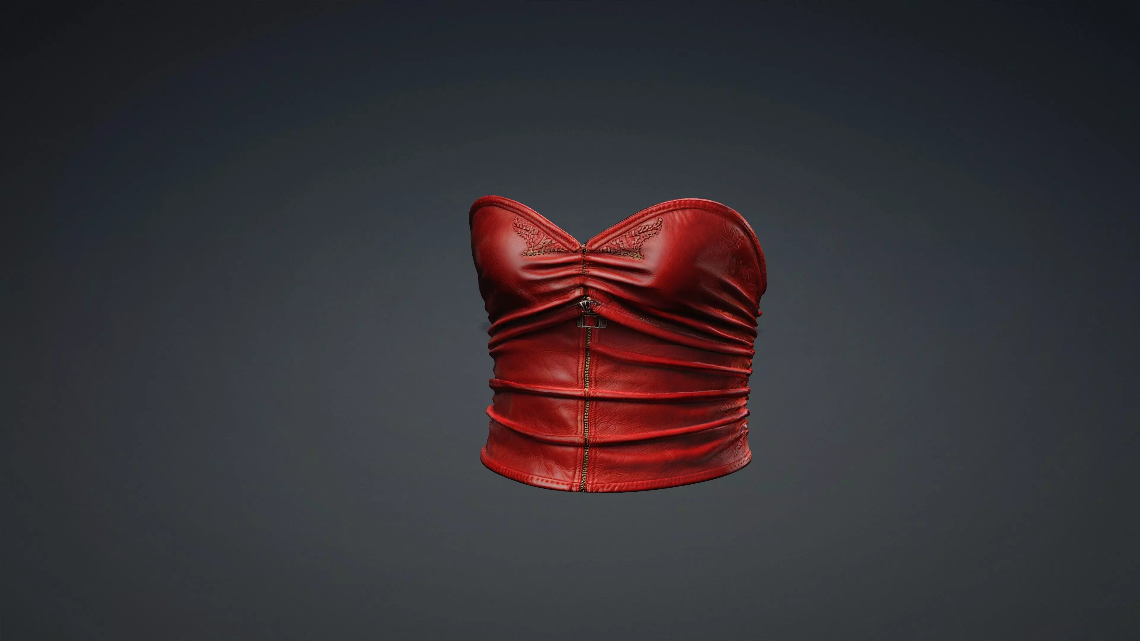 Female leather Top PBR 4k Low-poly 3D model