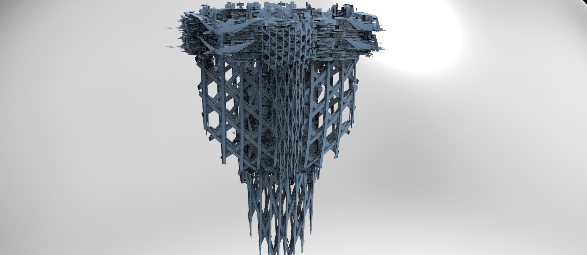 Space facility Hive Tower Dark Shell  3D model_1