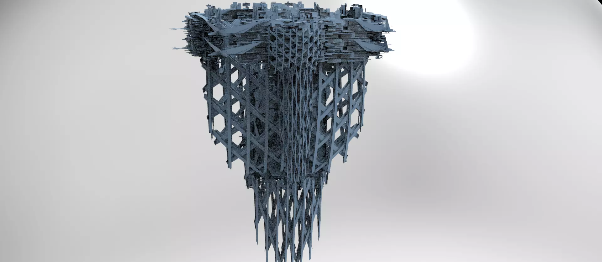 Space facility Hive Tower Dark Shell  3D model_0