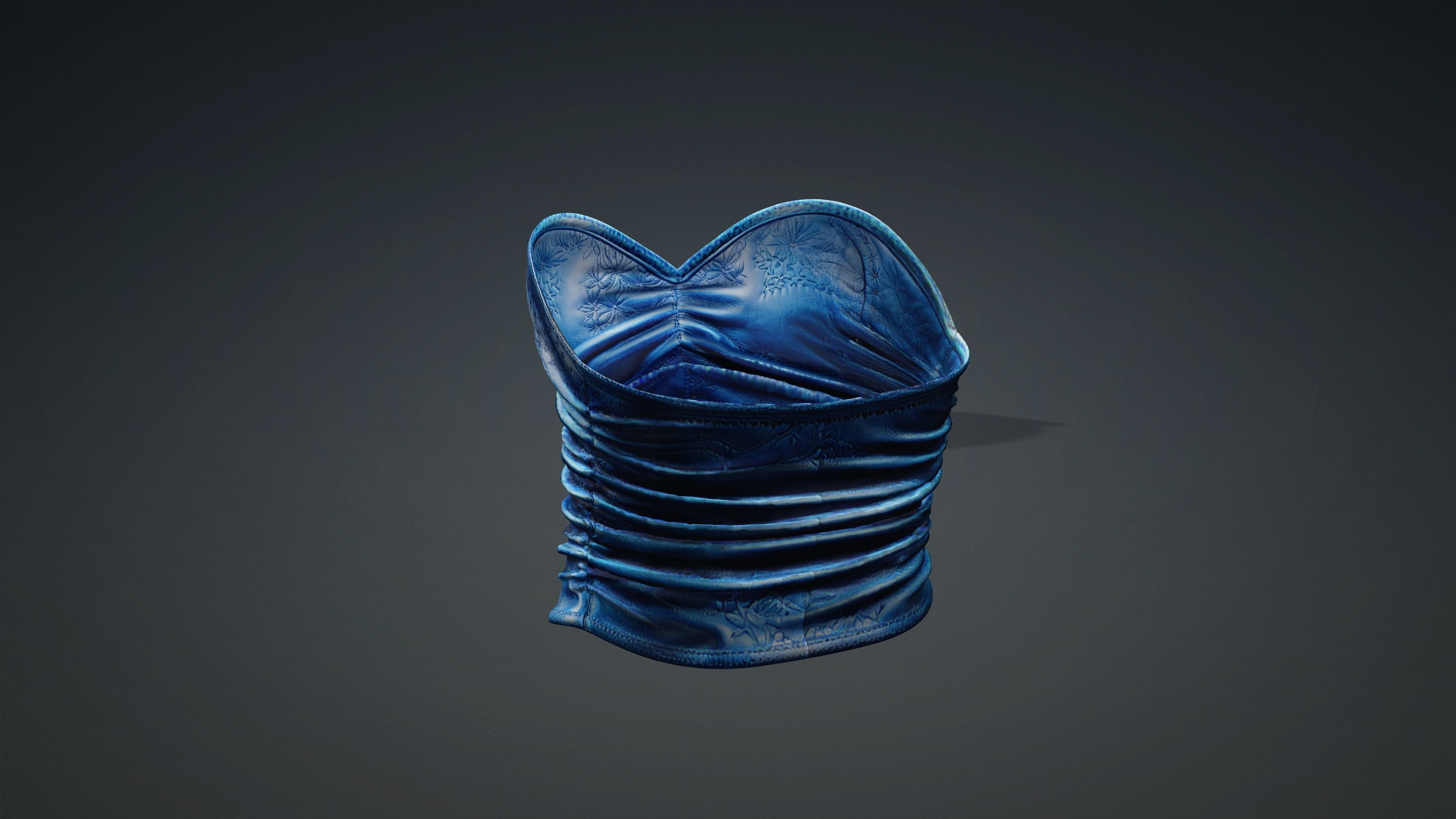 Female leather Top PBR 4k Low-poly 3D model_1