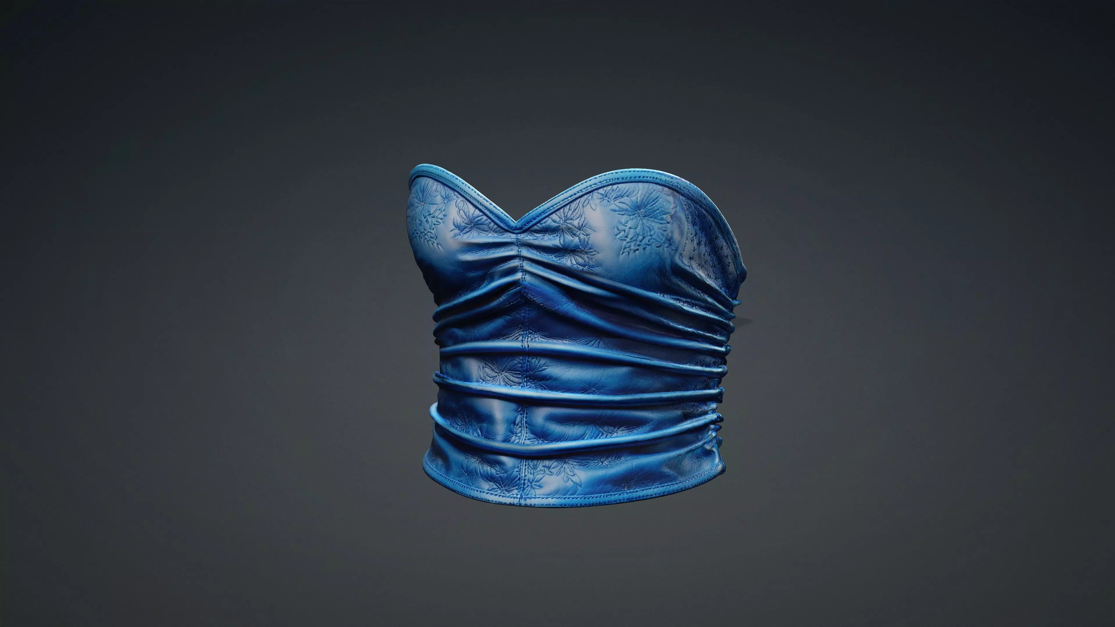 Female leather Top PBR 4k Low-poly 3D model_0