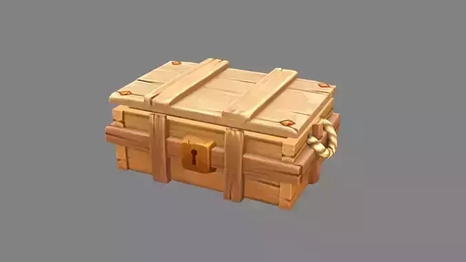 A locked wooden box - Hidden Treasure Chest