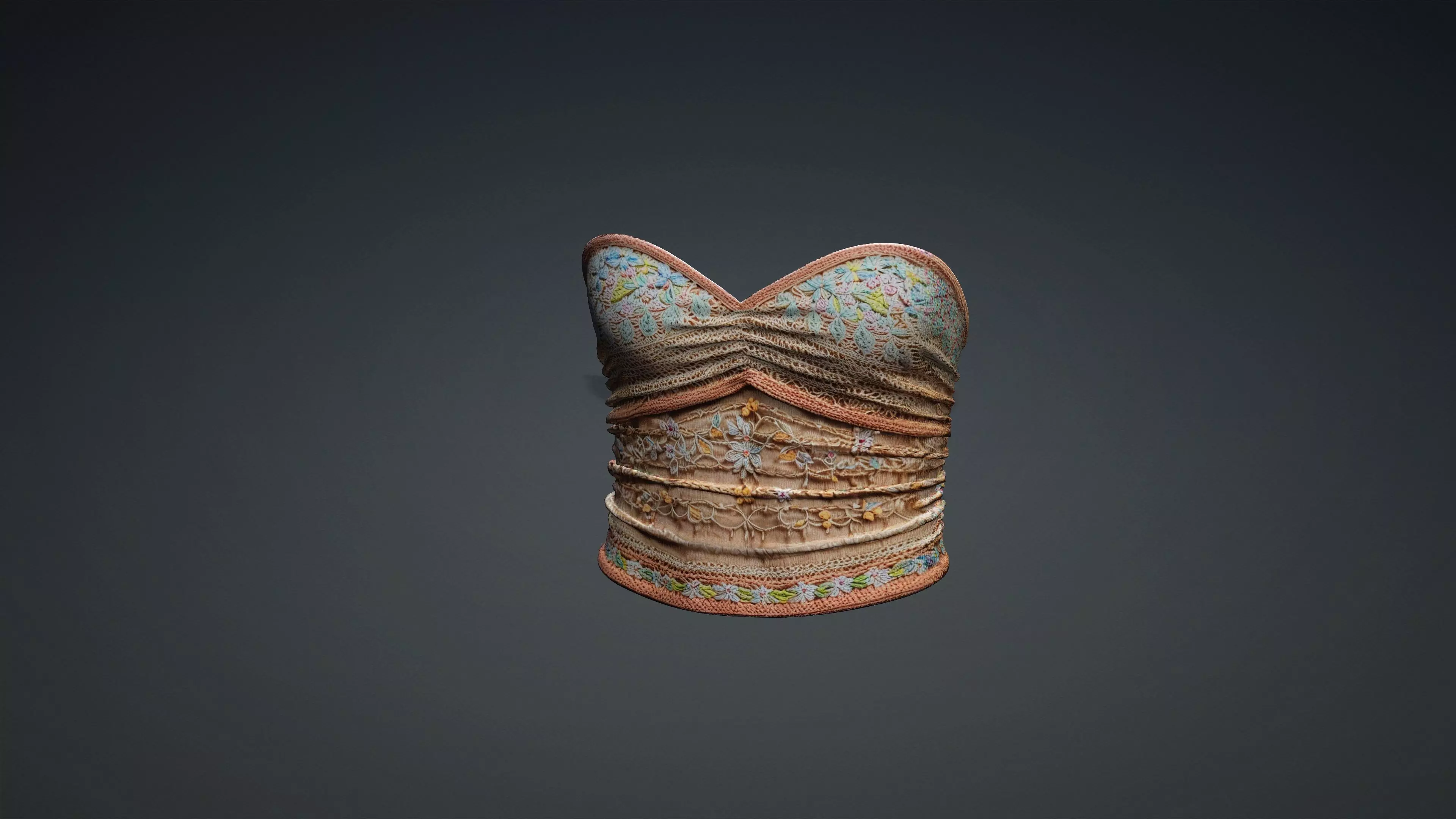 Female Boho Top PBR 4k  Low-poly 3D model_0