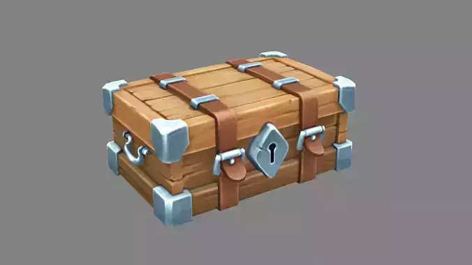 A locked wooden box - luggage trunk