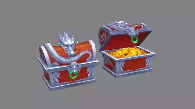 Cartoon treasure chest - dragon chest