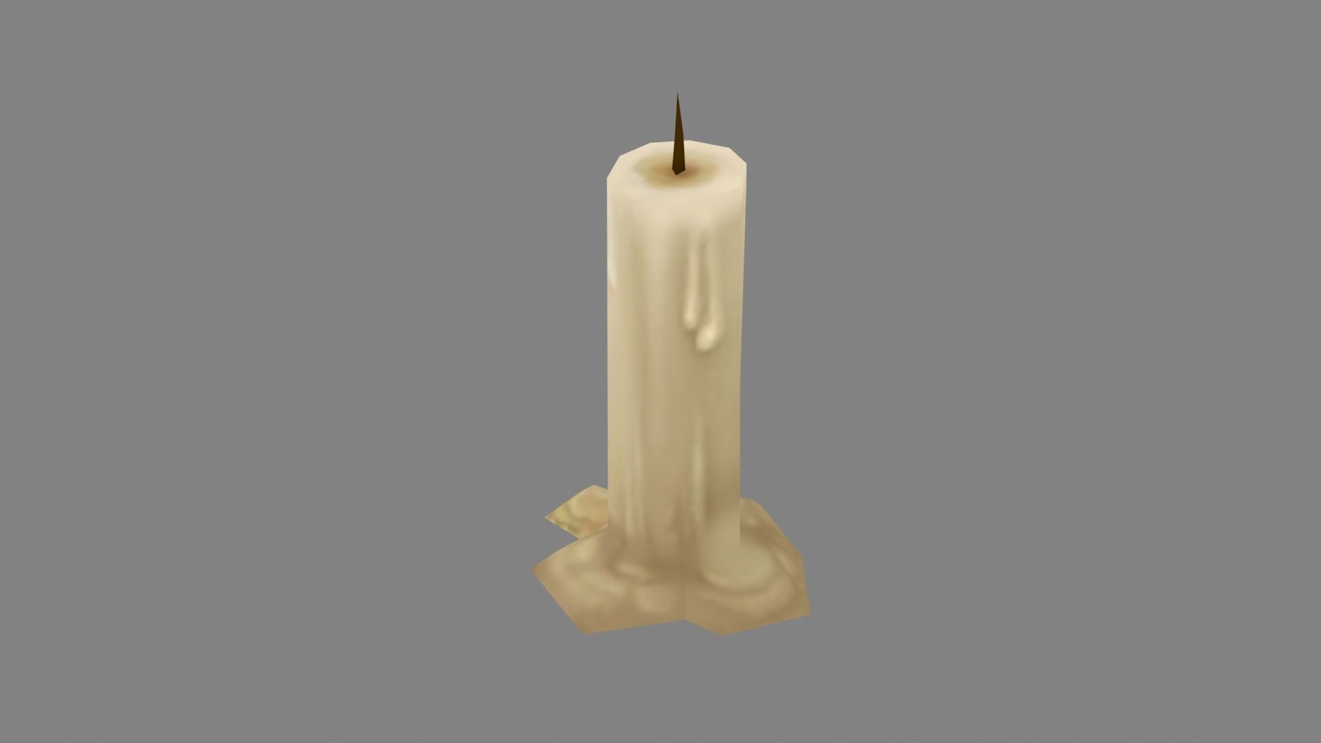 A extinguished candle Low-poly 3D model_1