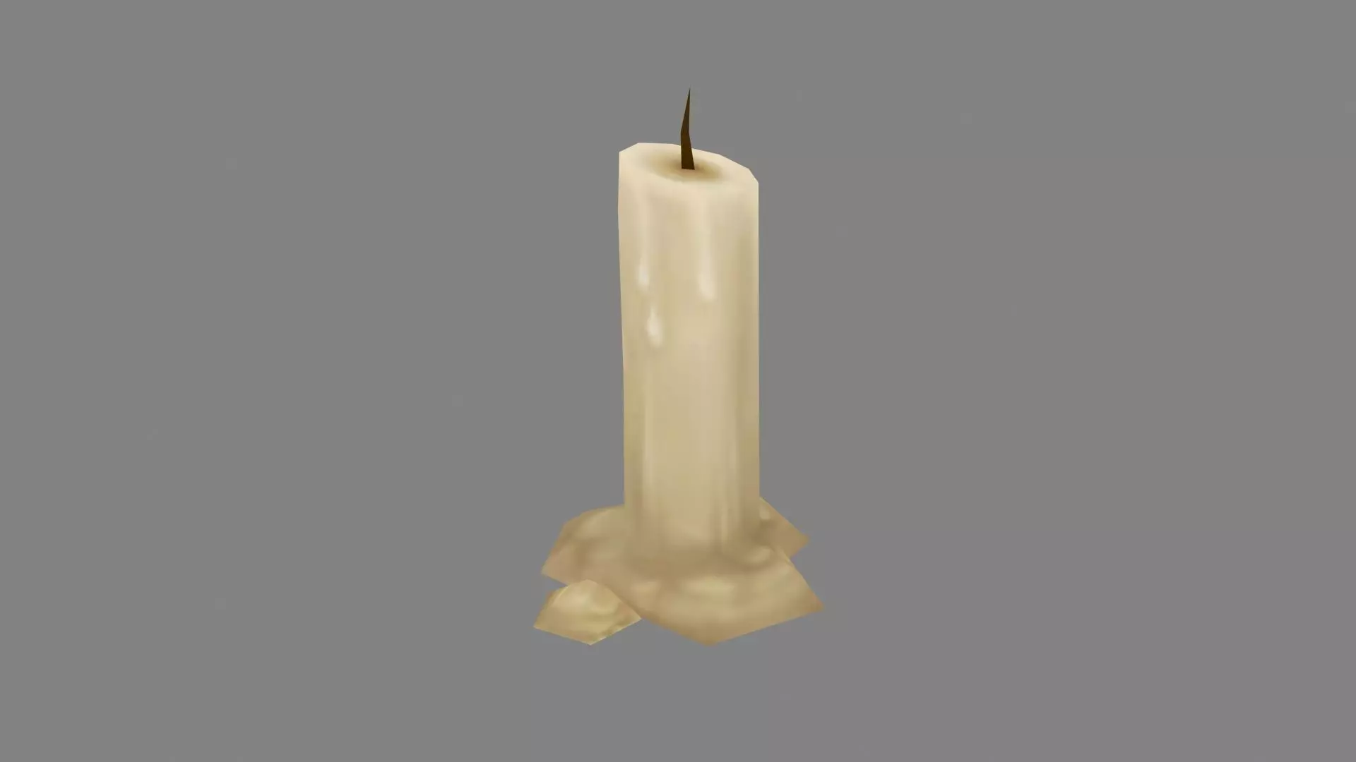 A extinguished candle Low-poly 3D model_0