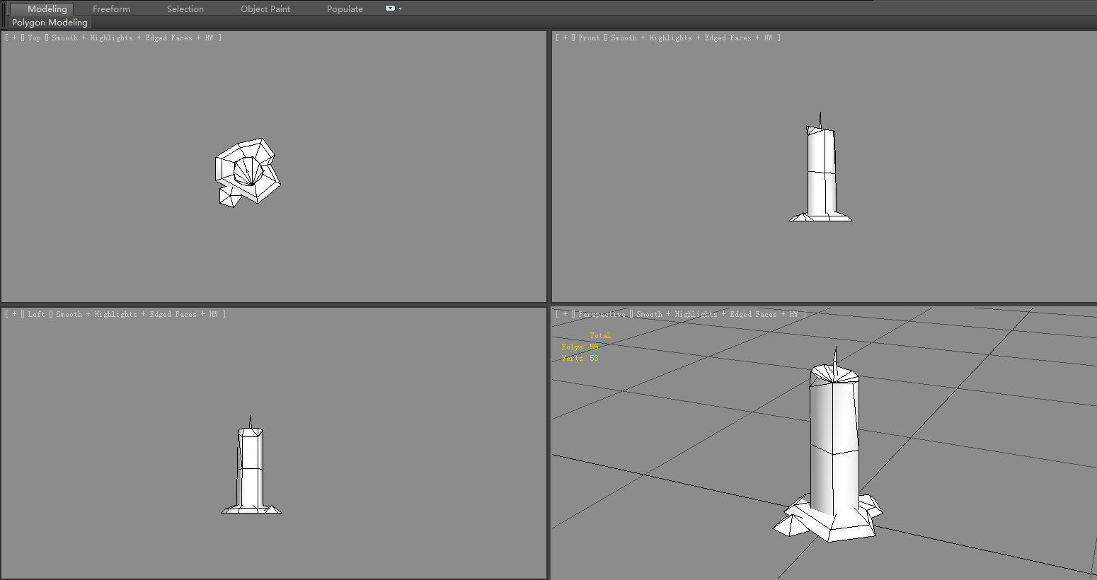 A extinguished candle Low-poly 3D model_5