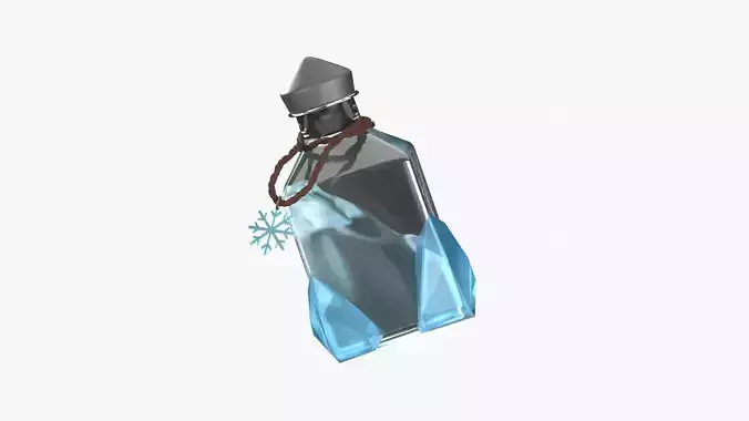 Ice Spell Potion 3D Illustration