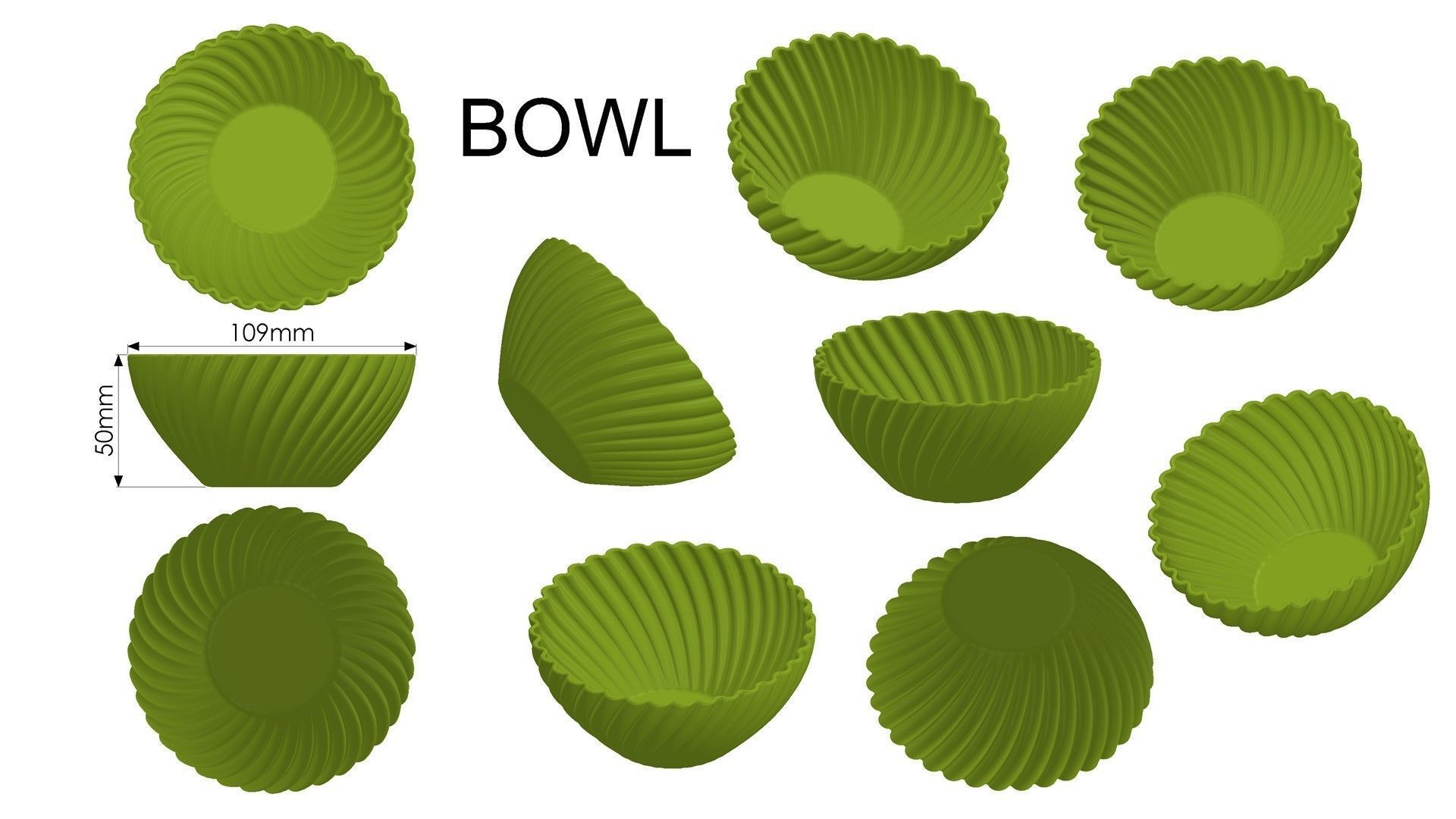 Printable Bowl 3D print model_3